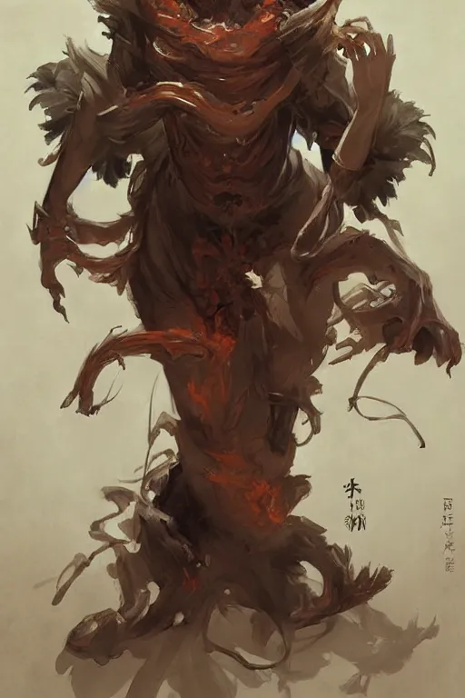 Image similar to monster, taoism, character design, painting by greg rutkowski, j. c. leyendecker, artgerm