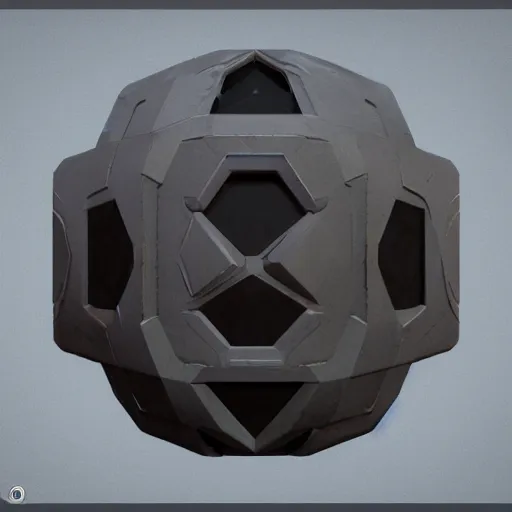 Image similar to hard surface, kitbashing component, based on realistic low poly convex shape, symmetric, unreal engine