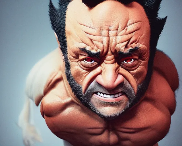 Image similar to danny devito as wolverine, claws up, oil on canvas portrait, octane render, trending on artstation