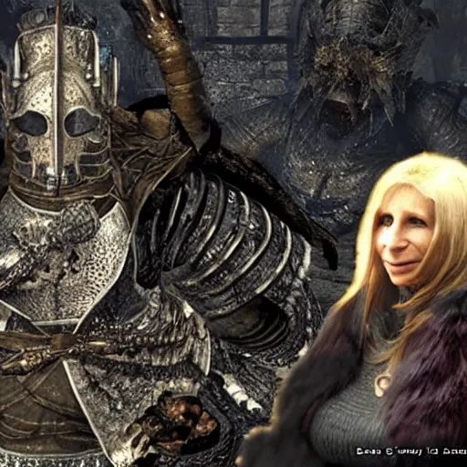 Image similar to Barbara Streisand in Dark Souls