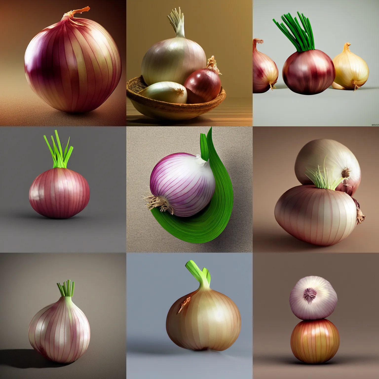 Prompt: onion figurine, octane render, detailed, trending