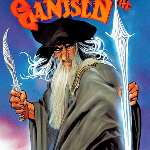 Prompt: comic book cover for'gandalf and the quest for pizza ', art by alex ross