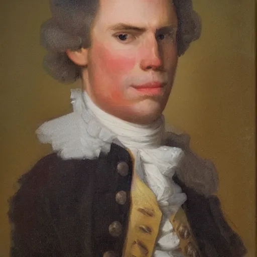 Image similar to An 18th century oil painting of Jerma985, portrait of Jerma985, grainy, realistic, very realistic, hyperrealistic, highly detailed, very detailed, extremely detailed, very neat, very epic, very cool, detailed, trending on artstation