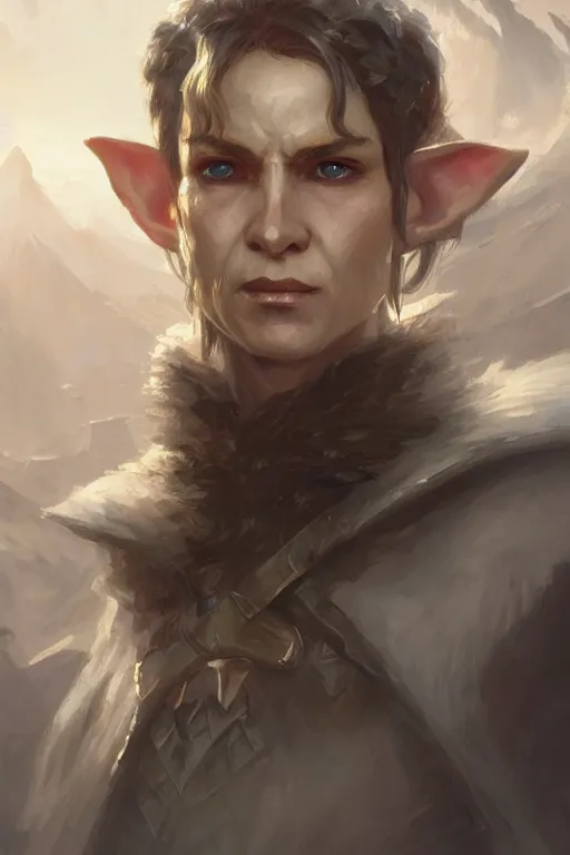 Image similar to dungeons and dragons elder old elf character closeup portrait, dramatic light, dungeon background, 2 0 0 mm focal length, painted by stanley lau, painted by greg rutkowski, painted by stanley artgerm, brom, digital art, trending on artstation