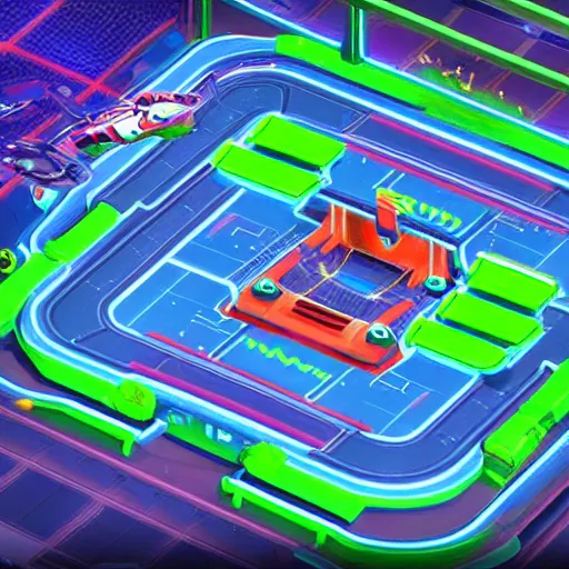 Image similar to futuristic neon arena isometric style by rocket league