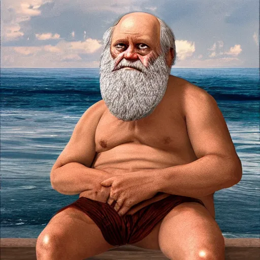 Image similar to dreamt in 5. 7 1 s for @ loo'e's! dream charles darwin in a bikini realistic 4 k photograph