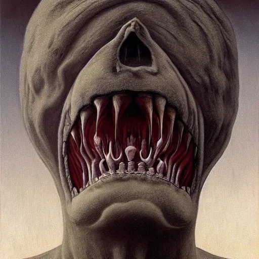 Image similar to SCREAM by zdzisław beksiński, dariusz zawadzki, jeffrey smith and h.r. giger, oil on canvas, 8k highly professionally detailed, trending on artstation