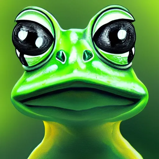 Prompt: cute pepe anthro green frog, ultra realistic, photorealistic fantasy illustration, award winning 8 k