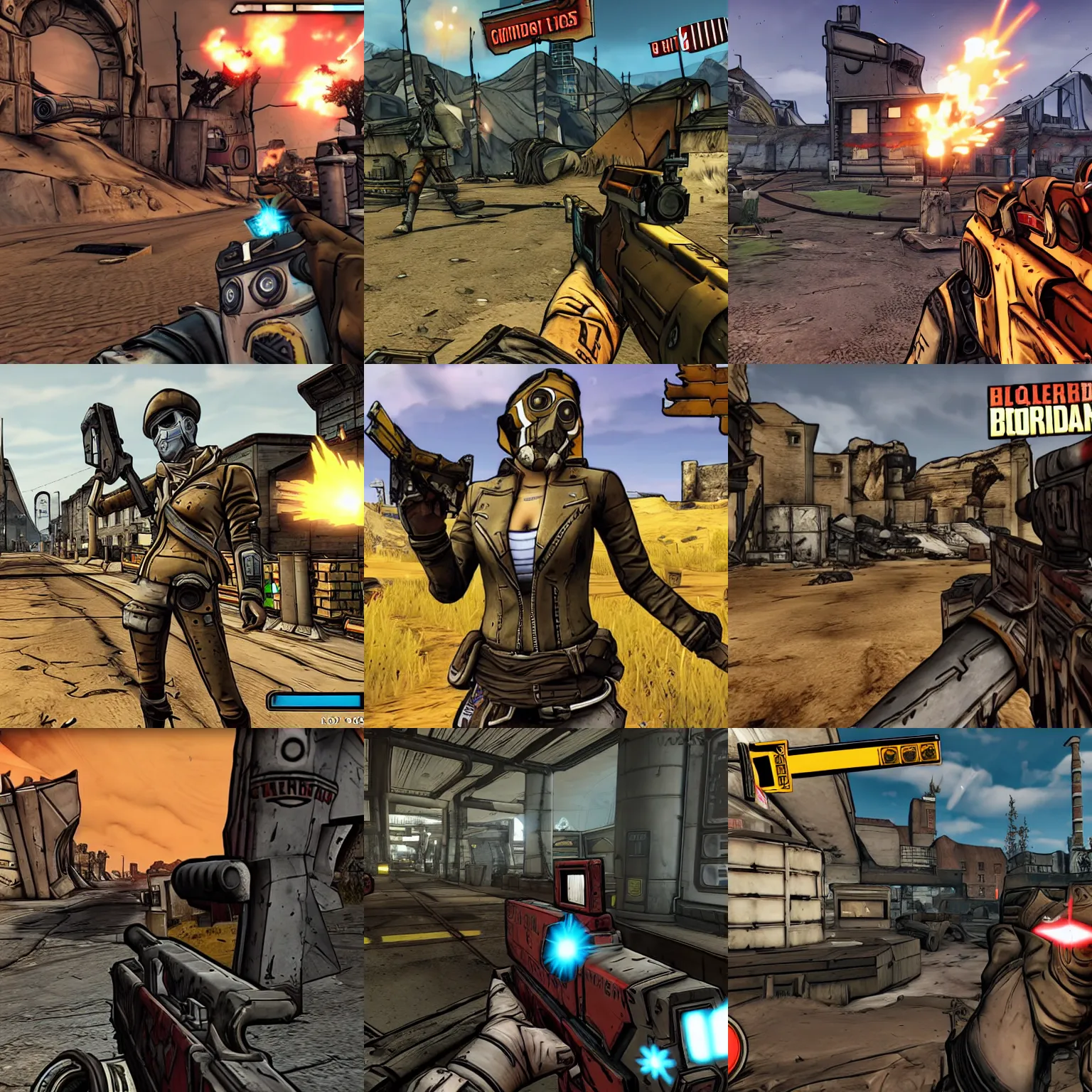 Prompt: borderlands screenshot of cyber nazi germany dlc