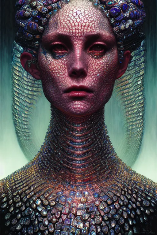 Prompt: bejeweled!! lilith the mother of all monsters, raining ash, fine art masterpiece, highly detailed dino valls wayne barlowe machiej kuciara, dramatic lighting, long shot, wide angle, uhd 8 k, sharp focus