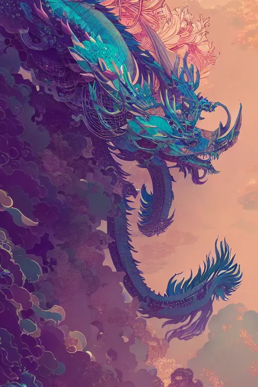 Image similar to a beautiful hyperdetailed character design 4 k wallpaper illustration of cyan dragon victo ngai, from china, style of studio ghibli, makoto shinkai, raphael lacoste, louis comfort tiffany, artgerm, xision, james jean, ross tran, chinese style