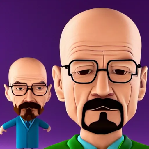 Image similar to walter white as an 3d cartoon character