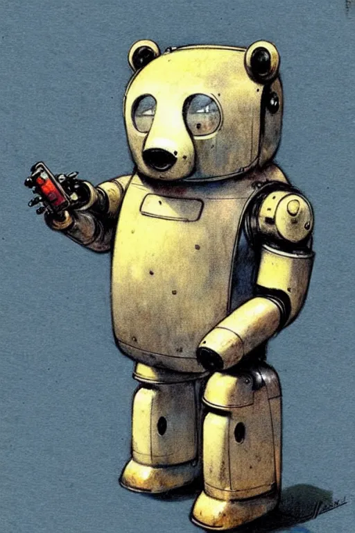 Prompt: ( ( ( ( ( 1 9 5 0 s retro future android robot bear. muted colors. ) ) ) ) ) by jean - baptiste monge,!!!!!!!!!!!!!!!!!!!!!!!!!