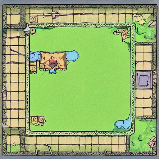 Image similar to d & d style battle map with grid inspired by adventure time