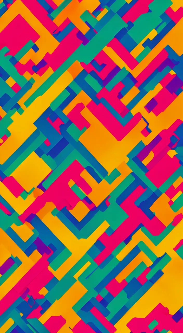 prompthunt: minimalist abstract hd phone wallpaper, cyberpunk color  palette, geometric, trending on behance