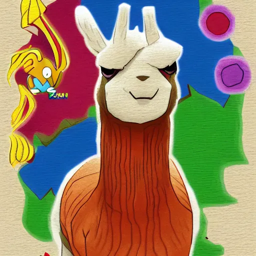 Image similar to a llama pokemon by ken sugimori