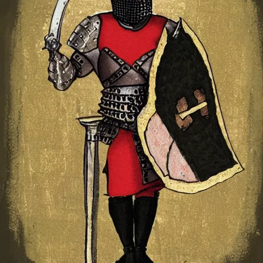 Image similar to medieval knight with armor made of ham