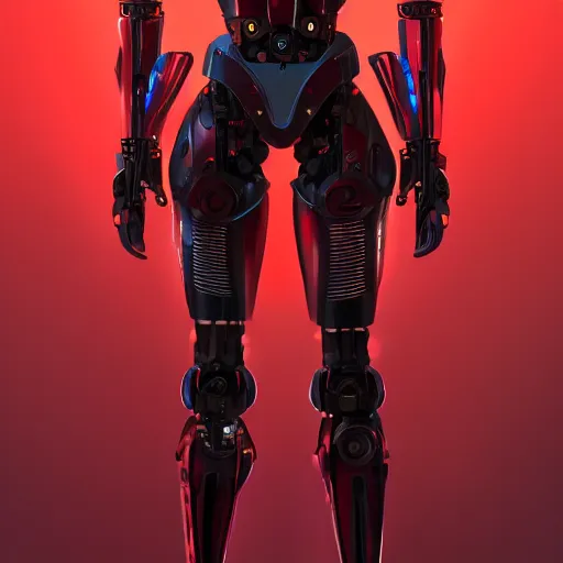 Image similar to full body, female cyborg, perfect robotic face, red background, 8 k, magic the gathering, desert, d & d, artstation, high detail, smooth, sweaty character concepts by senior concept artist