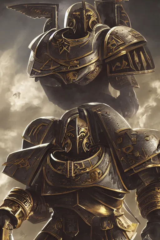 Image similar to armor portrait heros warhammer 4 0 k horus heresy fanart - the primarchs emperor by johannes helgeson animated with vfx concept artist & illustrator global illumination ray tracing hdr fanart arstation zbrush central hardmesh 8 k octane renderer comics stylized