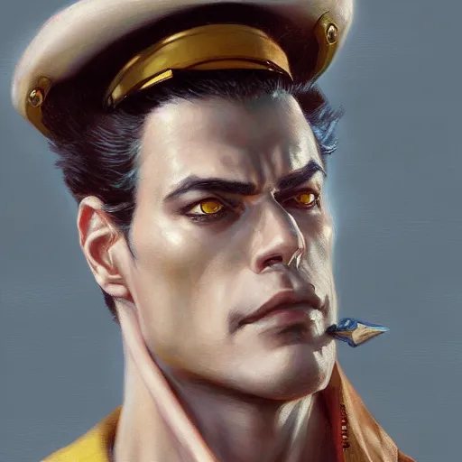 Prompt: Jotaro Kujo, closeup portrait art by Donato Giancola, Craig Mullins, digital art, trending on artstation