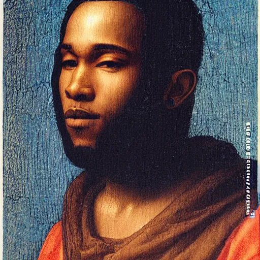 Image similar to frank ocean by leonardo da vinci