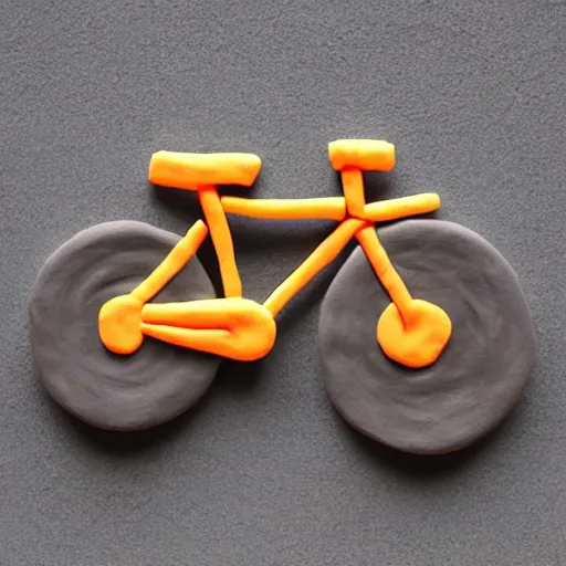 Image similar to clay emoji art of a bicycle