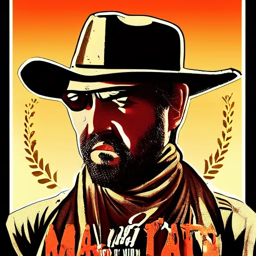 Image similar to movie poster of the man with no name, in the style of sergio leone and john ford, spaghetti western, hd, detailed, epic