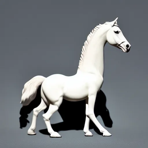 Prompt: ceramic horse miniature, photo studio, artstation trend, hdr