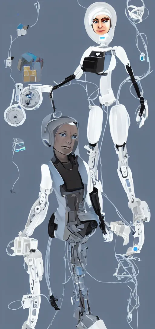 Prompt: glados from portal as a human