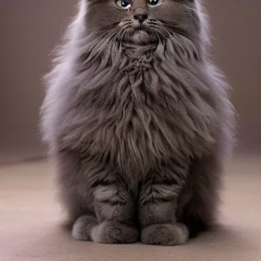 Image similar to photograph of the fluffiest cat in the universe