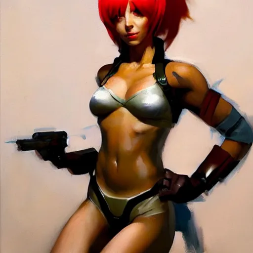 Image similar to greg manchess portrait painting of leeloo from the 5 th element as overwatch character, medium shot, asymmetrical, profile picture, organic painting, sunny day, matte painting, bold shapes, hard edges, street art, trending on artstation, by huang guangjian, gil elvgren, ruan jia, randy vargas, greg rutkowski