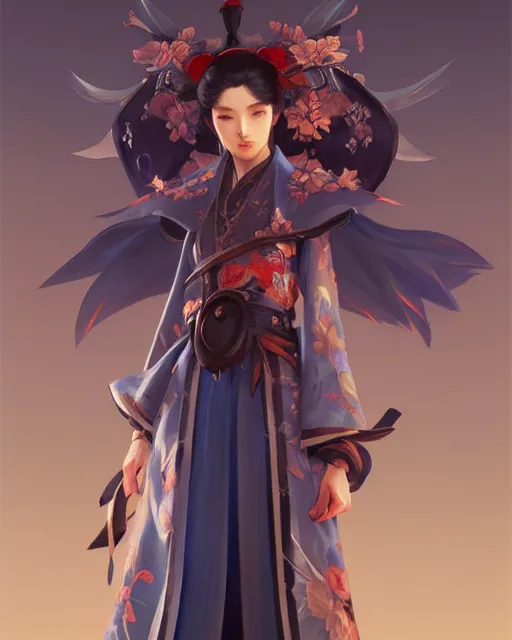 Image similar to onmyoji, fine details. night setting. realistic shaded lighting poster by craig mullism, artgerm, jeremy lipkin and michael garmash, unreal engine, radiant light, detailed and intricate environment, digital art,