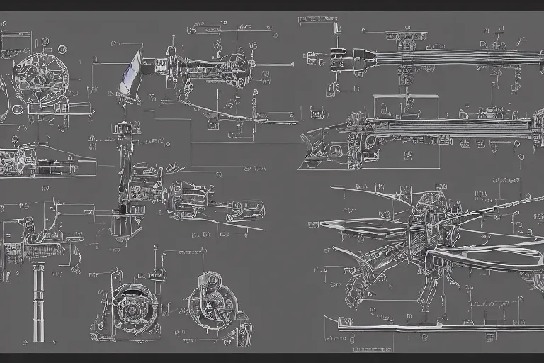 Image similar to aesthetically pleasant technical drawing of an open - source nuclear weapon machinery, hyperdetailed, complex, intricate, exploded view!!, 4 k, trending on artstation