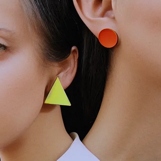 Image similar to “minimalistic beautiful surprising unusual abstract earring design”