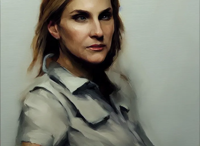 Image similar to concept art of kim wexler, oil painting by jama jurabaev, extremely detailed, brush hard, artstation, for aaa game, high quality, brush stroke