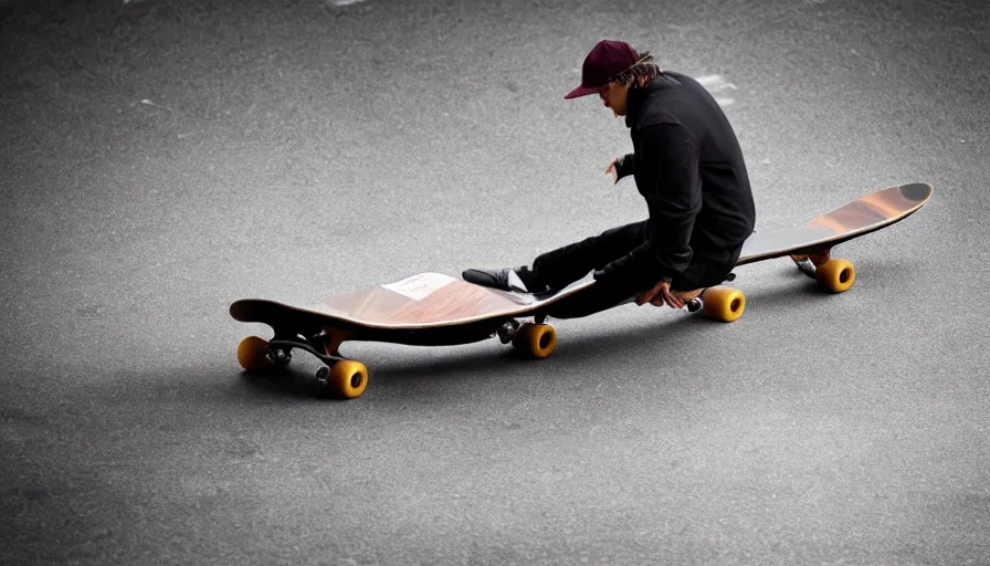 Prompt: man doing a sick trick on his skateboard on top of a open casket at a funeral, realistic photo, moody lighting, award winning photo, contrasting colors