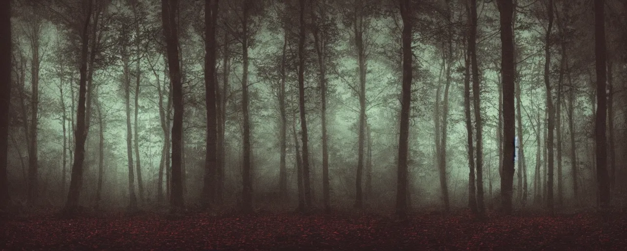 Prompt: A haunted forest under the milkway at night, film grain, large format photograph, 16x9 aspect ratio, vibrant colors, by Stephen King, misty, moody, sinister, cinematic lighting, cinematic color grading, 8k render, hyperrealistic, ultra HD, Unreal Engine 5 render