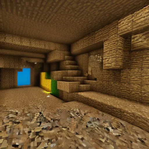 Image similar to Cave, screenshot from Minecraft