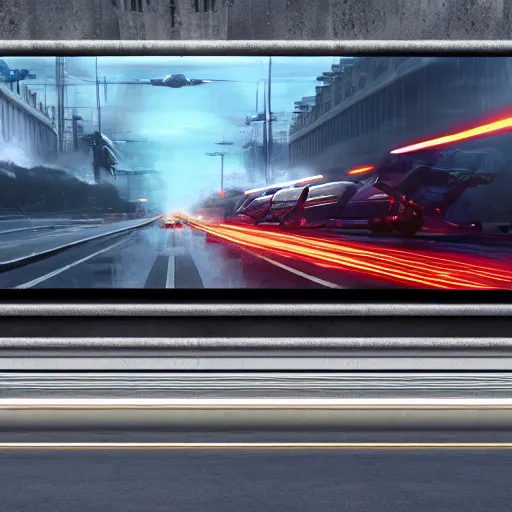 Image similar to sci-fi cars : wall near structure on : the coronation of napoleon painting : and digital billboard in the middle, unreal engine 5, keyshot, octane, artstation trending, ultra high detail, ultra realistic, cinematic, 8k, 16k, in style of zaha hadid, in plastic, dark, tilt shift,