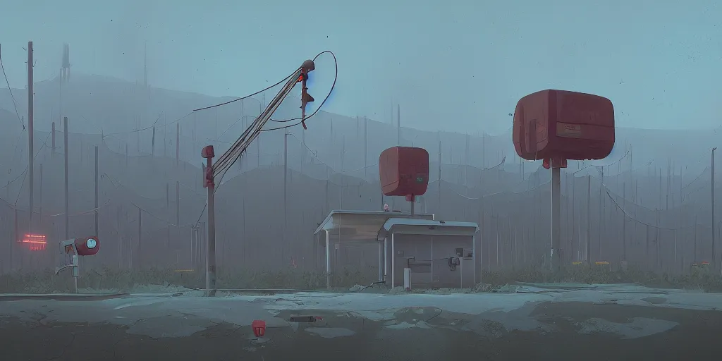 Prompt: digital painting by Simon Stalenhag