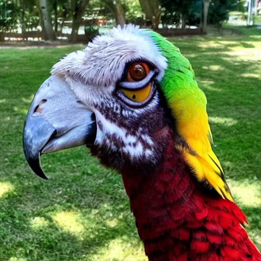 Prompt: a very real a llama parrot, full view, zoomed out