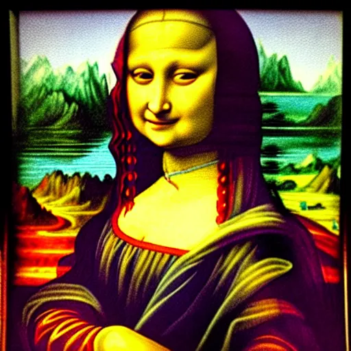 Prompt: a nepali woman's painting in the style of mona lisa by leonardo da vinci