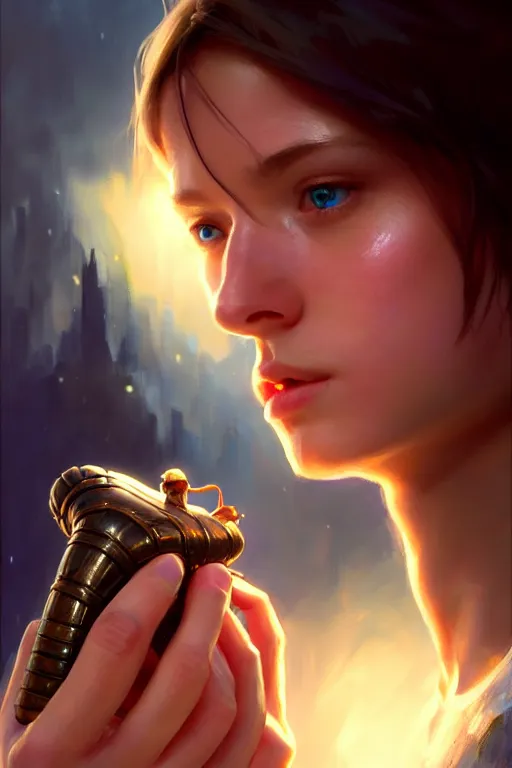 Prompt: cinematic shot of an epic portrait of link playing ocarina, shiny skin, beautiful eyes, beautiful, small details, night setting, realistic poster with volumetric light from craig mallism, artgerm, jeremy lipkin and michael garmash, unreal engine, radiant light, detailed and complex environment, digital art, trends at art station, a masterpiece