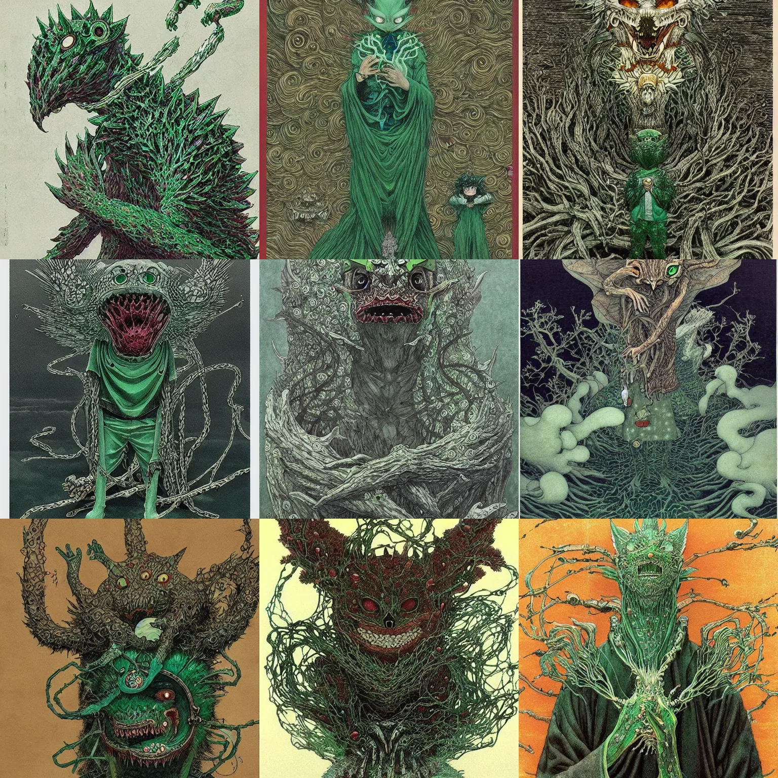 Prompt: emerald digimon by shaun tan, style of takato yamamoto vania zouravliov