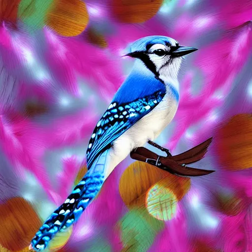 Premium AI Image  A blue jay is flying in the forest.