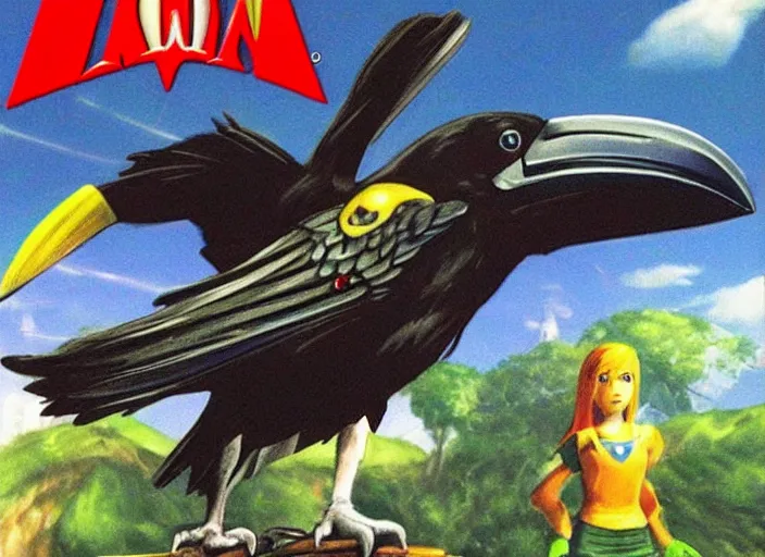 Image similar to a raven. ocarina of time nintendo 6 4 ( 1 9 9 4 )