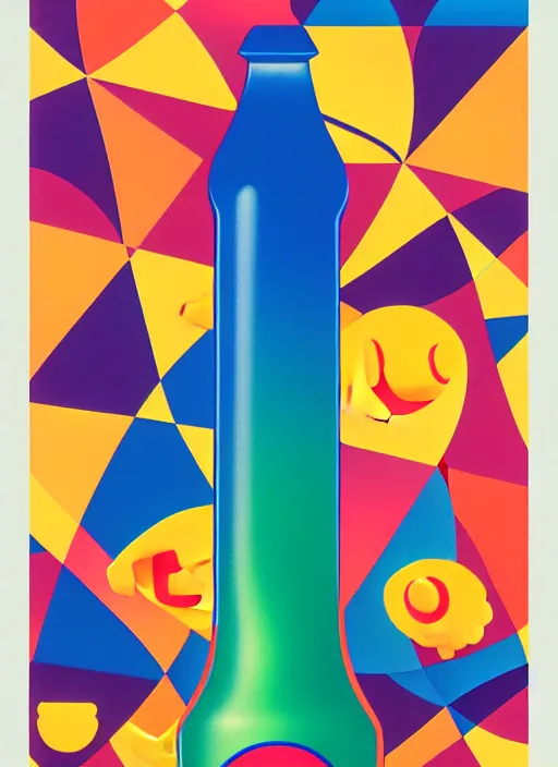 Image similar to cola bottle by shusei nagaoka, kaws, david rudnick, airbrush on canvas, pastell colours, cell shaded, 8 k