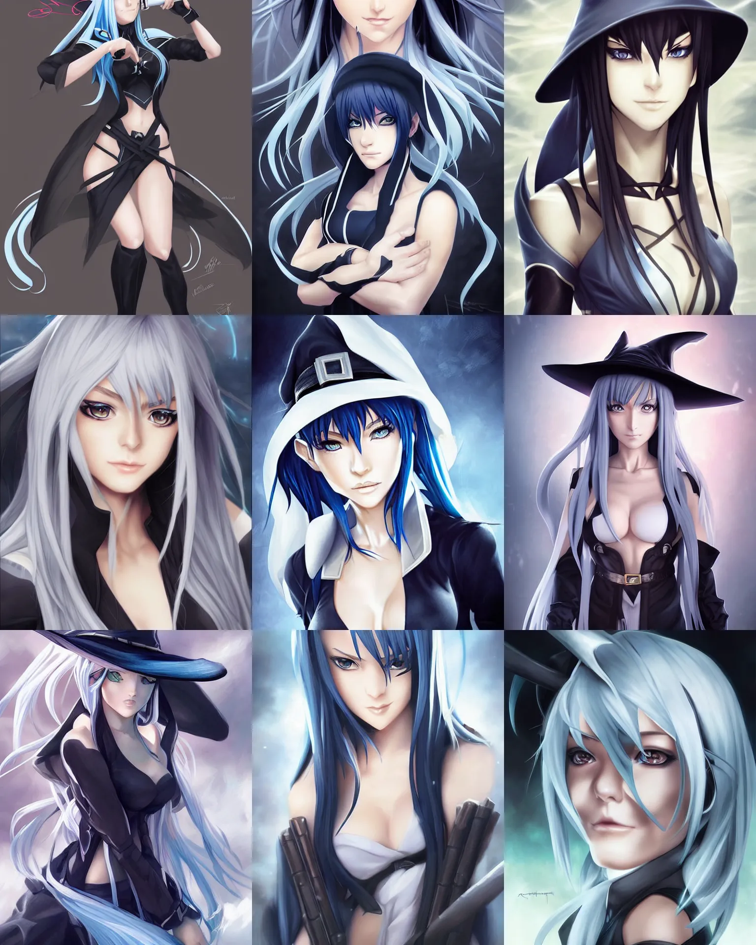 Prompt: beautiful portrait of a Witch who looks like Esdeath, Akame Ga Kill anime character design by Ross Tran, artgerm detailed, soft lighting