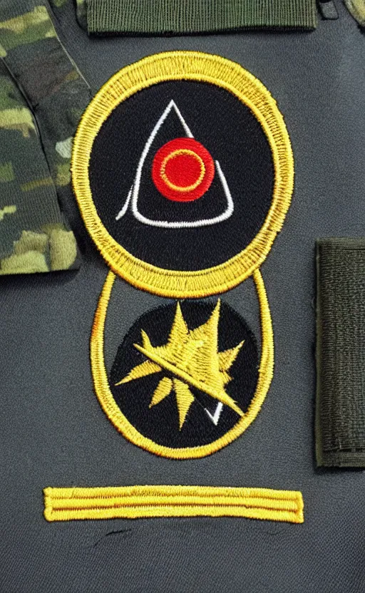 Prompt: patch design, girl, by masashi kishimoto, photo of patch, insignia, soldier clothing, military gear