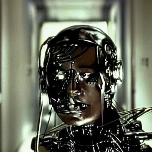 Prompt: movie still of cool cyborg, cinematic composition, cinematic light, by andrzej zulawski